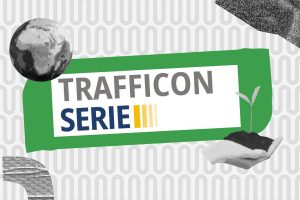 Grafika z logo serii TraffiConz kontroli ruchu i ruchu dla „Zrównoważonych Touchów”